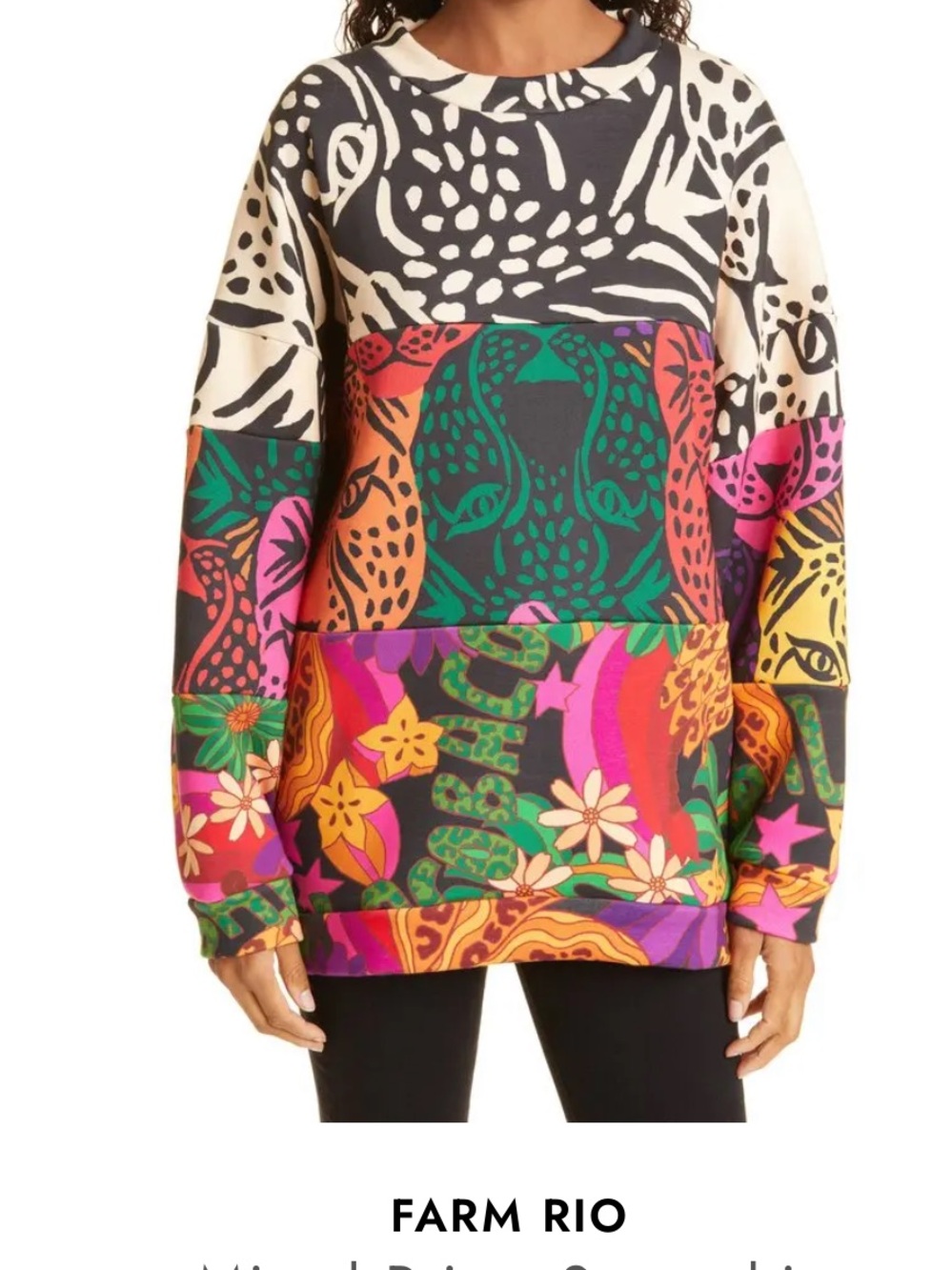 Mixed prints FARM Rio sweatshirt